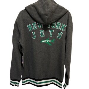 $85 NWT NY Jets NFL Hoodie Charcoal with Embroidery‎ NFL Official Licensed  MED.
